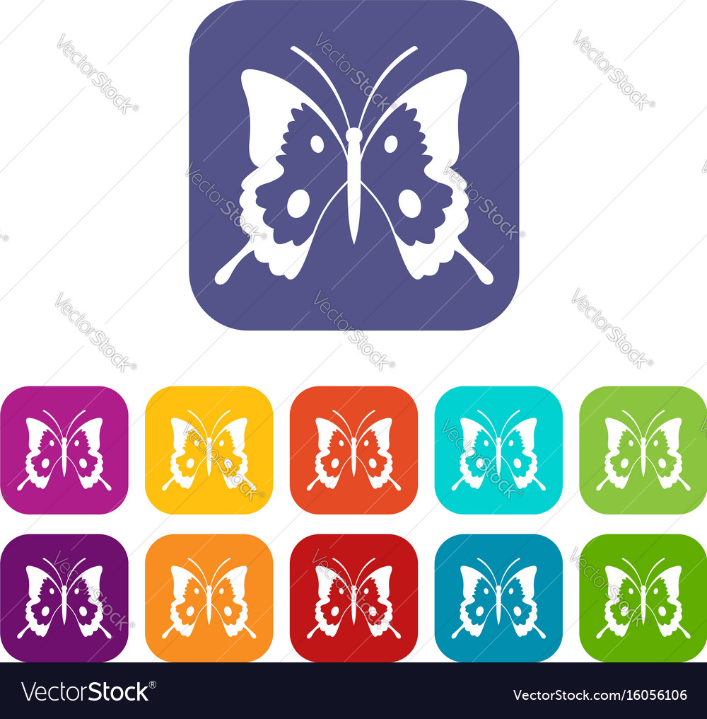 Butterfly icons set Royalty Free Vector Image - VectorStock