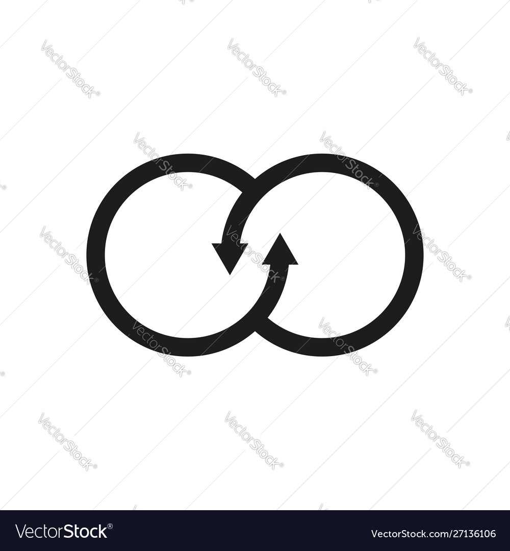 Circle with arrows in form an infinity