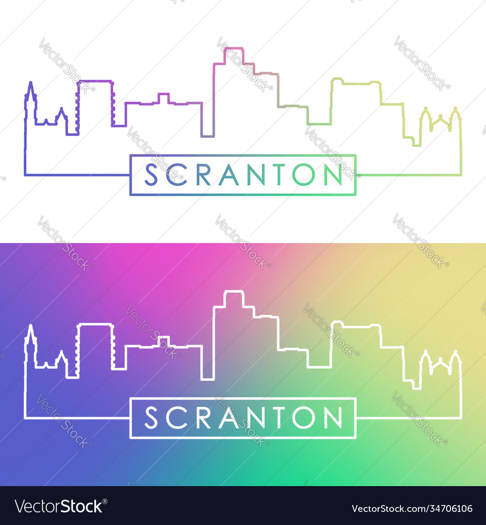 Colorful Scranton Skyline