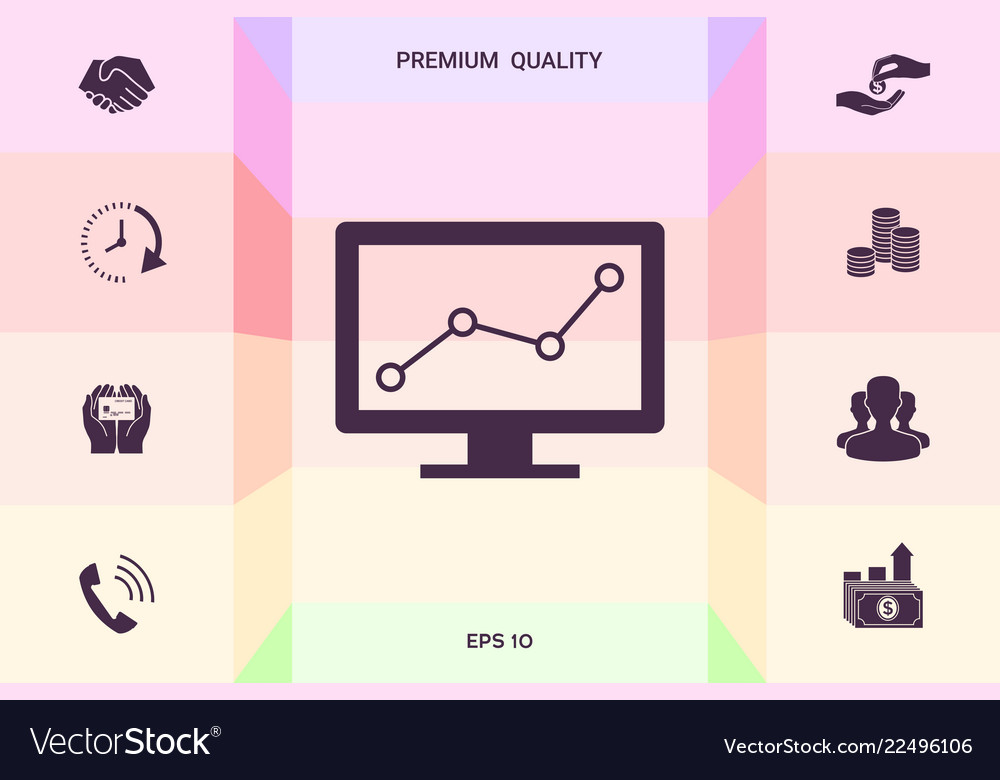 Computer monitors with graph graphic elements