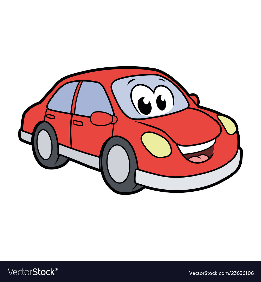 Cute smiling car Royalty Free Vector Image - VectorStock