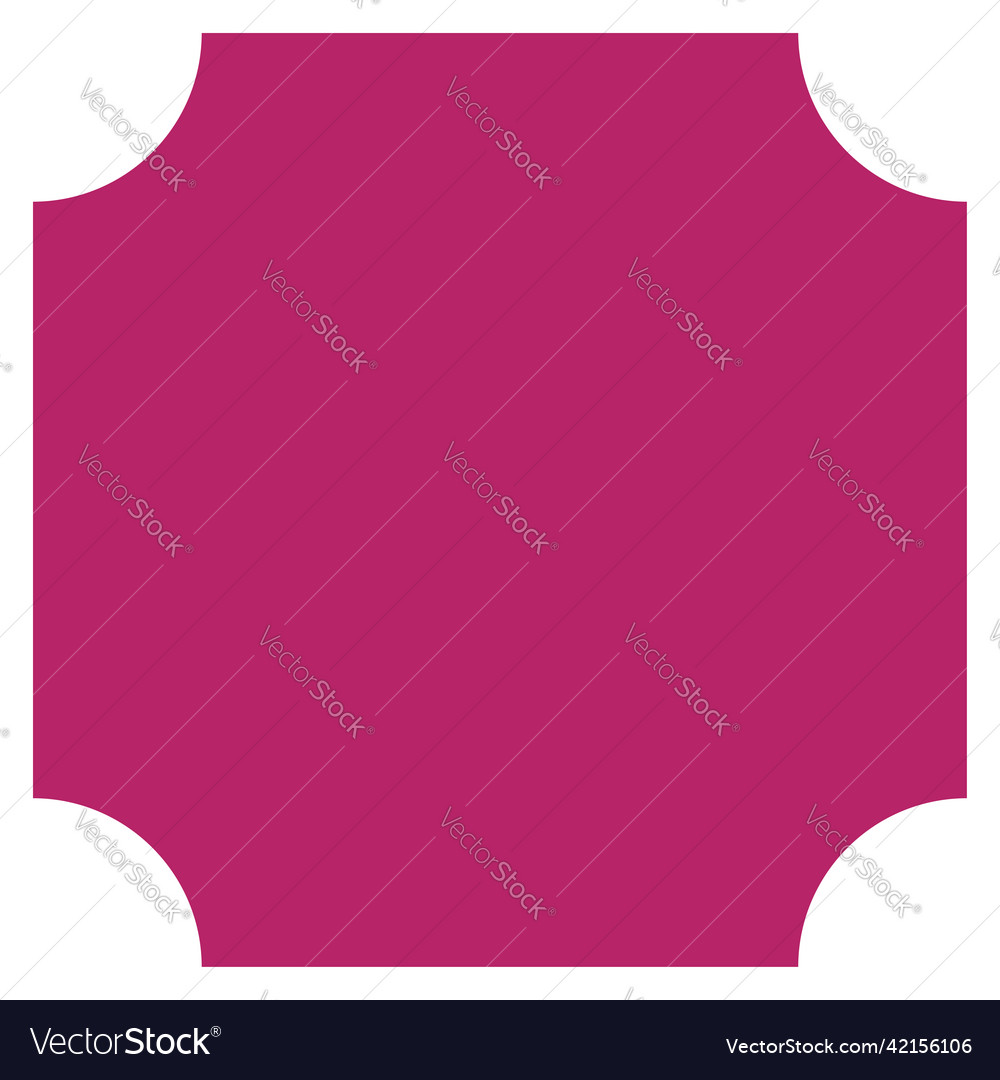 Flat banner button template shape with corner