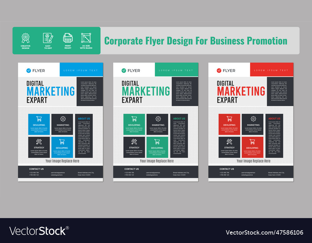 Flyer image leaflet design layout template vector image Flyer image leaflet design layout template