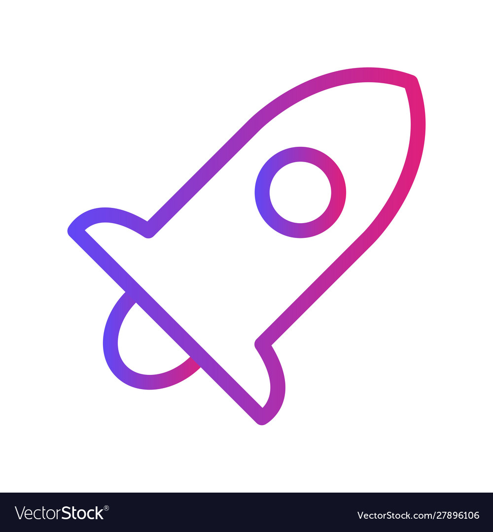 Gradient rocket icon with white background