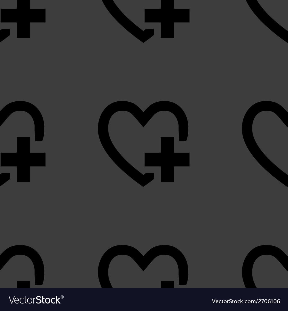 Heart web icon flat design seamless pattern