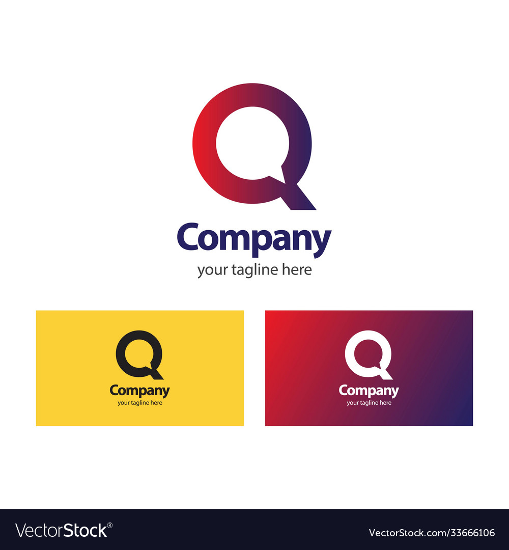 Q company logo template design