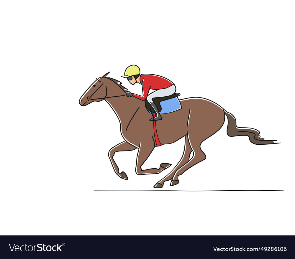 Race horse and jockey racing the track Royalty Free Vector