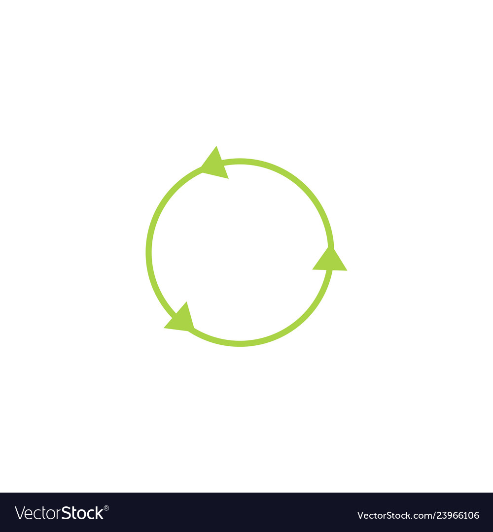 Recycling circle line sign and icon green