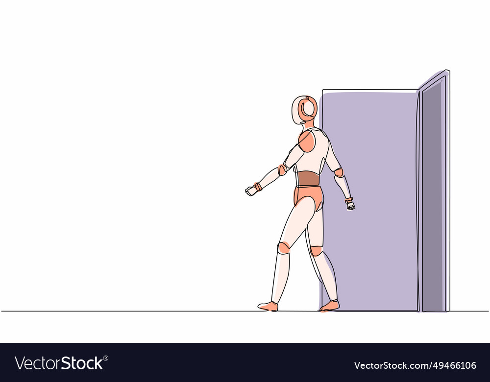 Robots Exiting Office - Single Line
