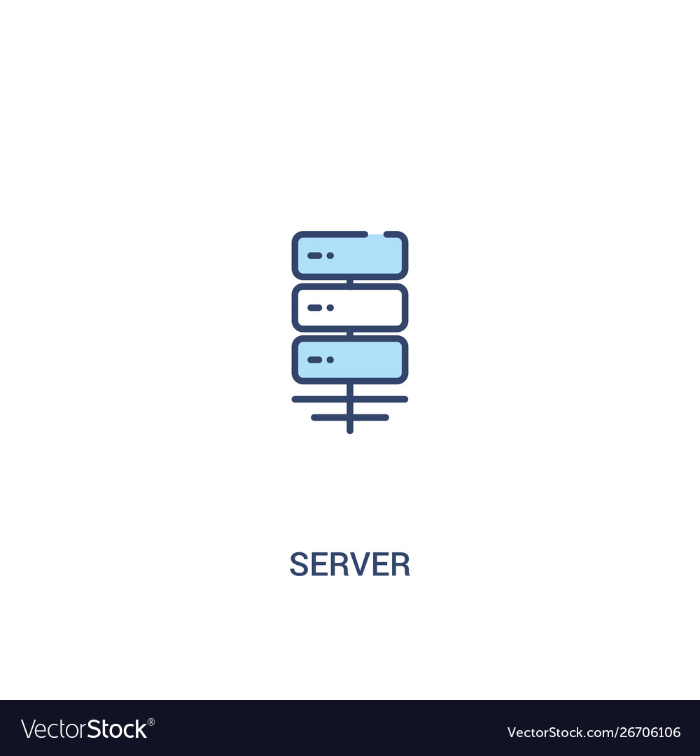 Server concept 2 colored icon simple line element