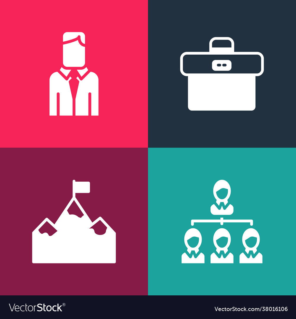 Set pop art hierarchy organogram chart mountains Vector Image Set pop art hierarchy organogram chart mountains
