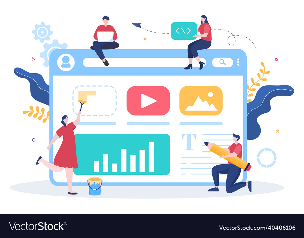 Ui ux programmer flat design for business vector image Ui ux programmer flat design for business