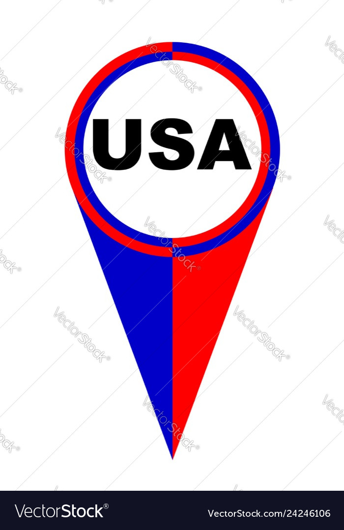 Usa map pointer location flag