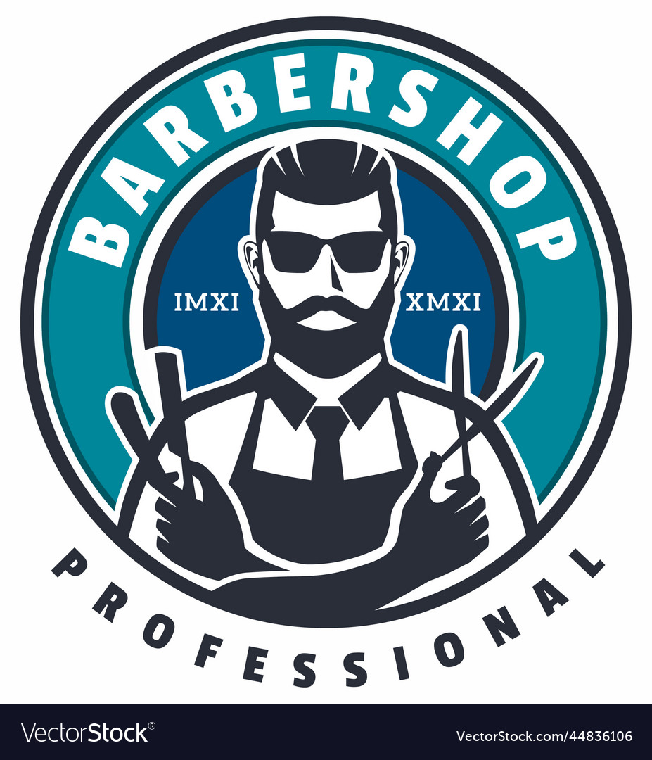 Vintage gentleman close shave barbershop logo Vector Image