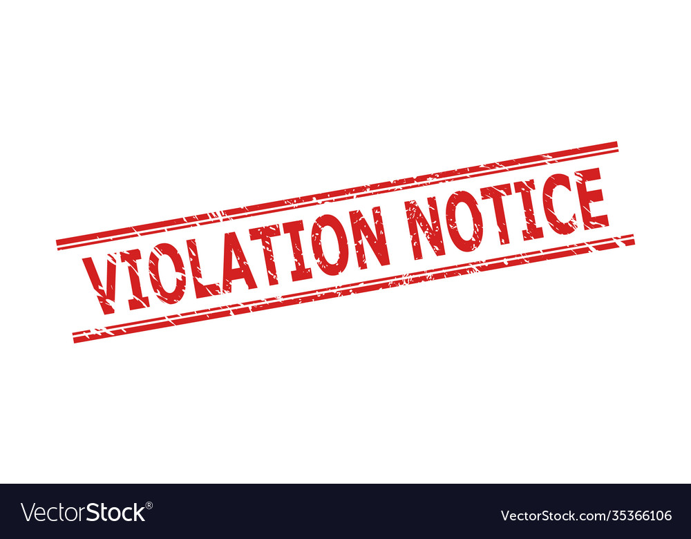 Violation notice stamp with rubber surface Vector Image