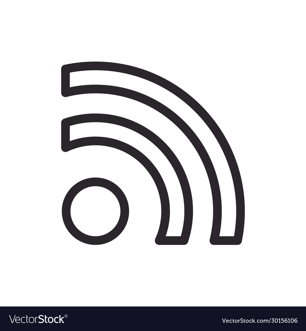 Wifi connection signal line style icon vector image Wifi connection signal line style icon