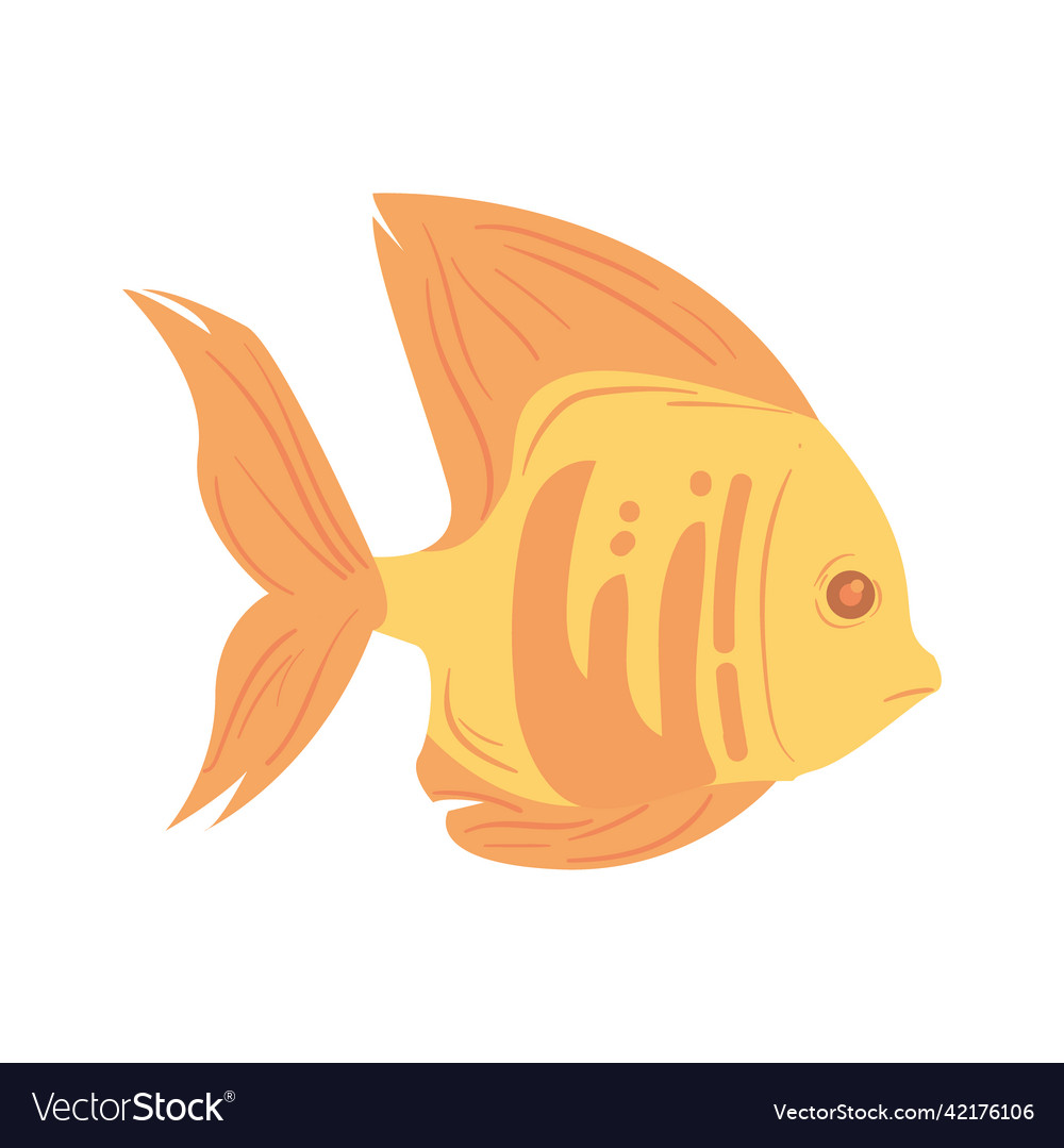 Yellow fish design Royalty Free Vector Image - VectorStock