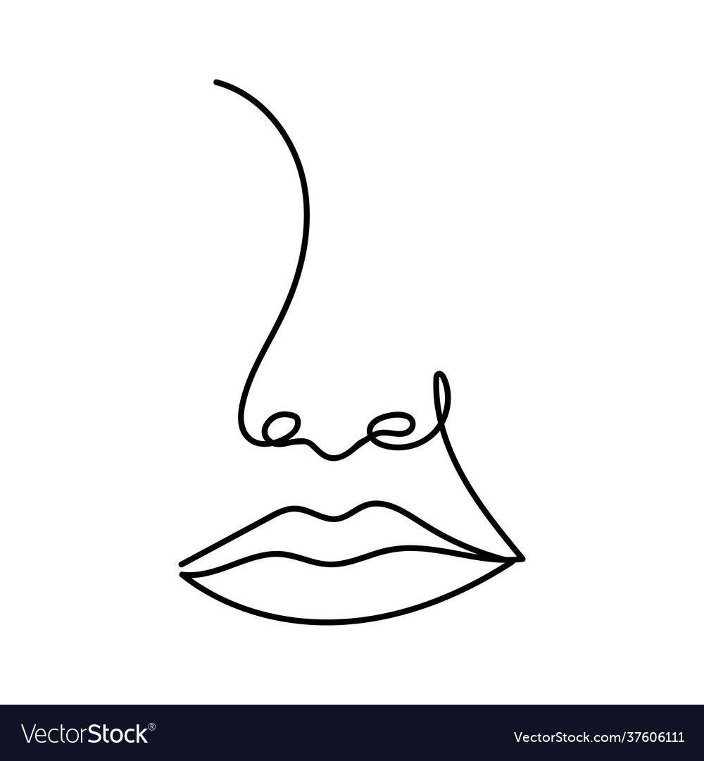 Abstract Continuous One Line Drawing Woman Face Vector Image 5402