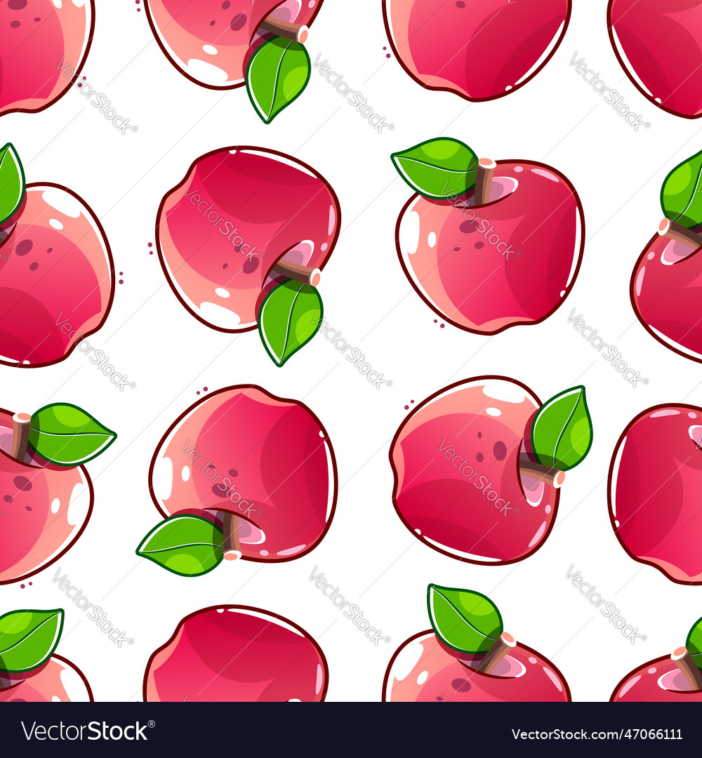 Apple Fruit Seamless Pattern Abstract Repeated Vector Image