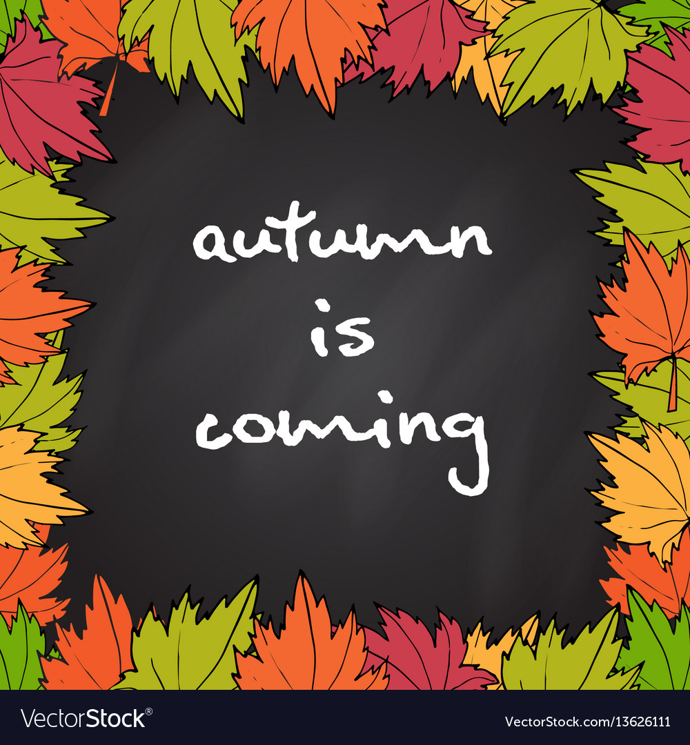 chalkboard with autumn maple