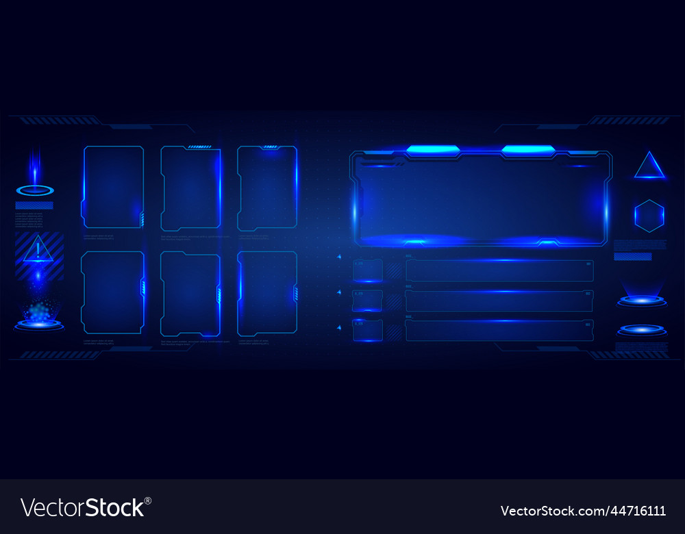 Futuristic technology interface hud element design vector image Futuristic technology interface hud element design