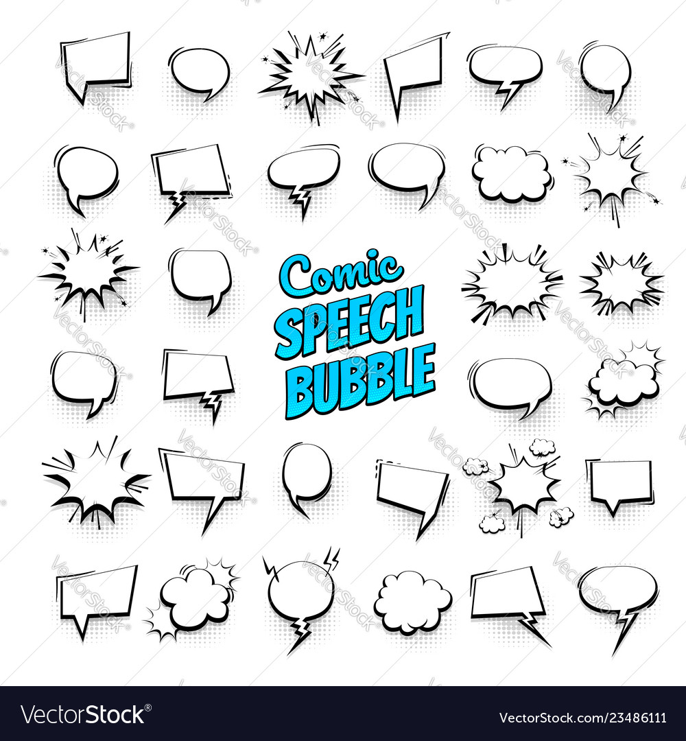 Hand-Drawn Comic Speech Bubbles Set