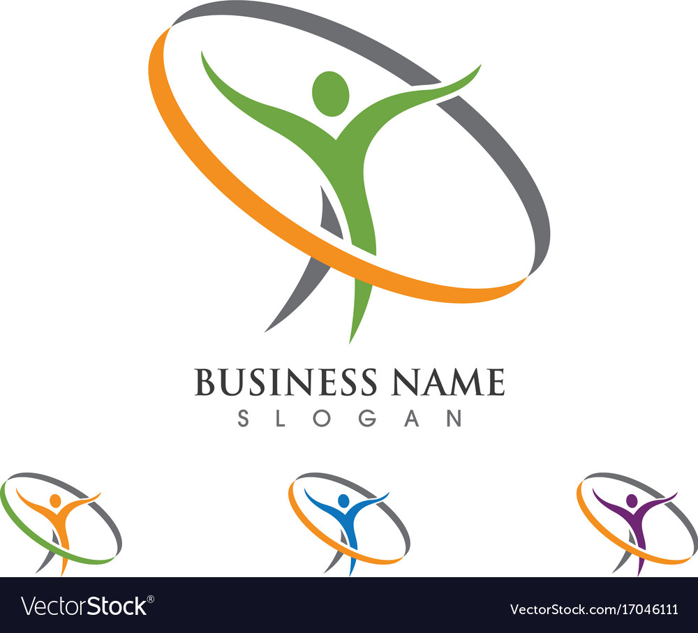 Human character logo sign health care Royalty Free Vector