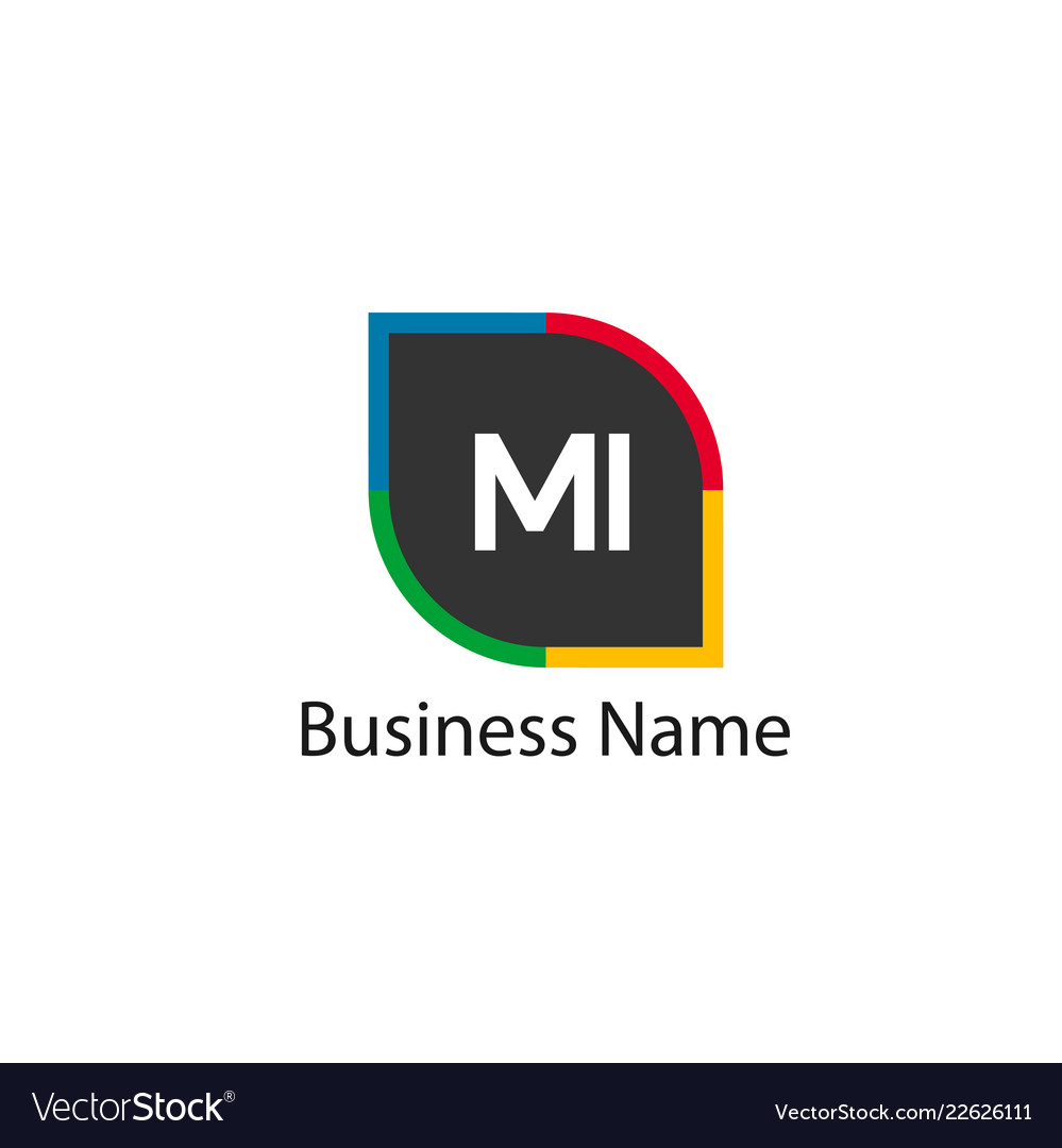 Initial letter mi logo template design