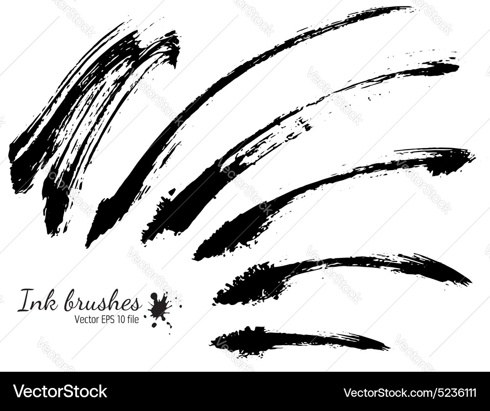 Ink brushes Royalty Free Vector Image - VectorStock