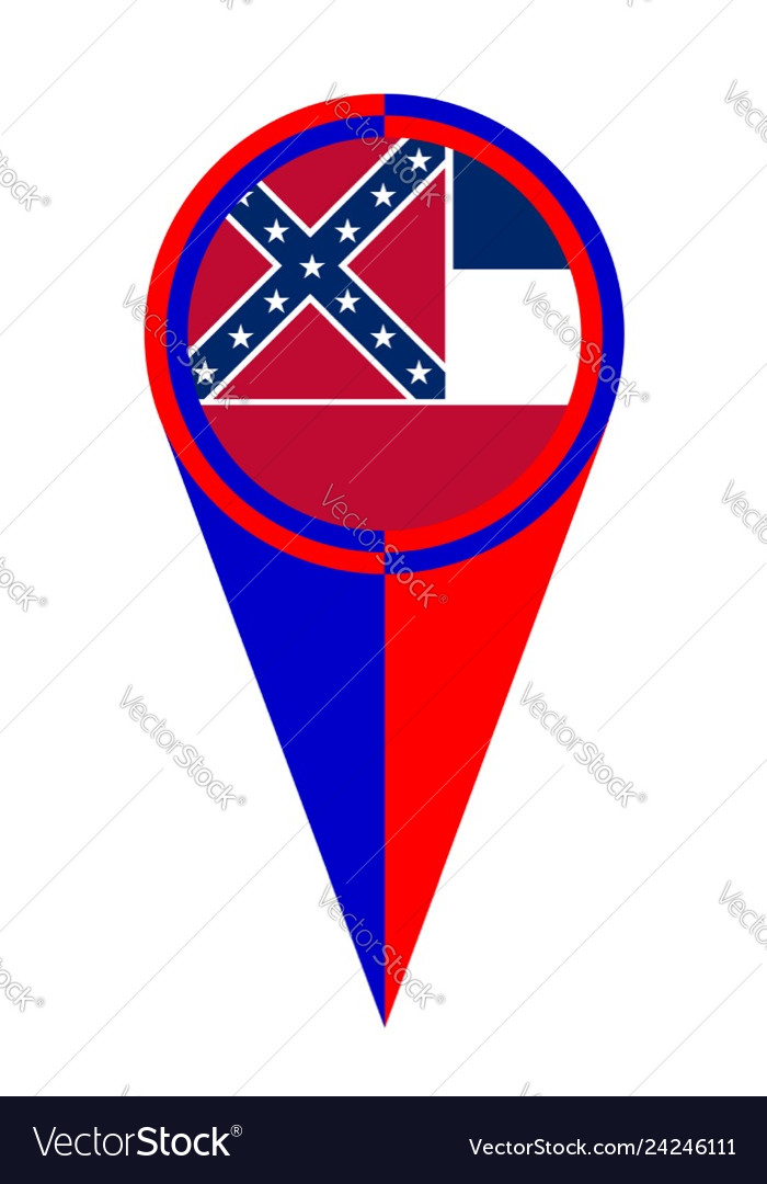 Mississippi map pointer location flag