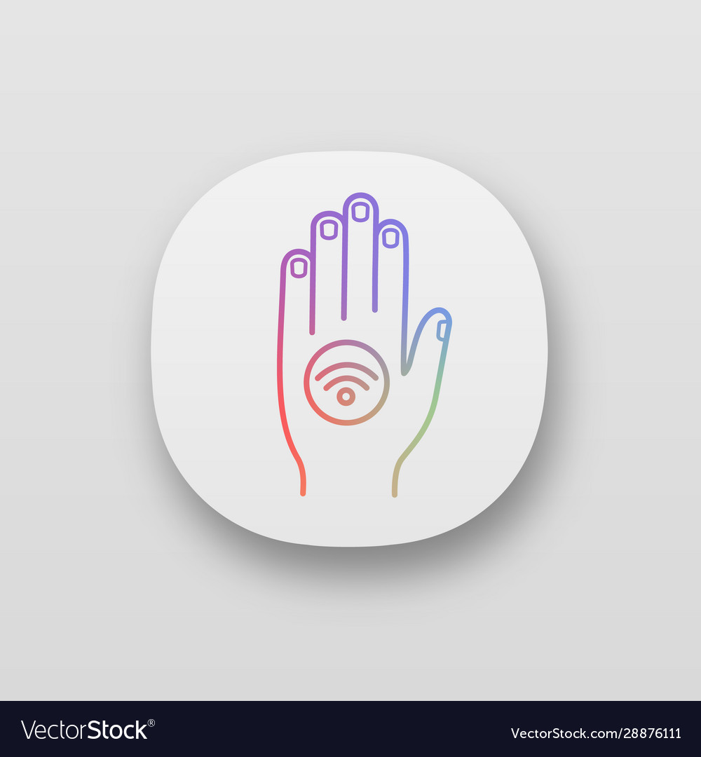 Nfc sticker on hand app icon