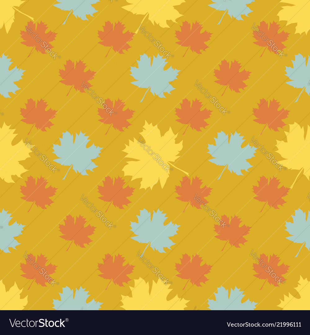 Seamless pattern with autumn maple leaves