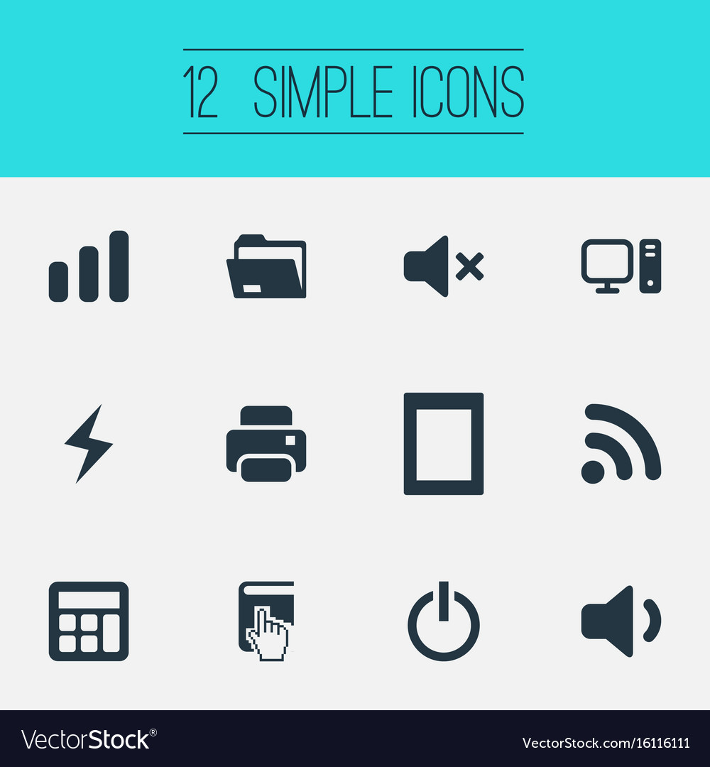 Set of simple computer icons