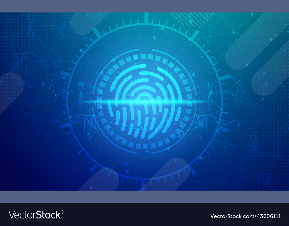 Technology fingerprint scanner security abstract vector image Technology fingerprint scanner security abstract