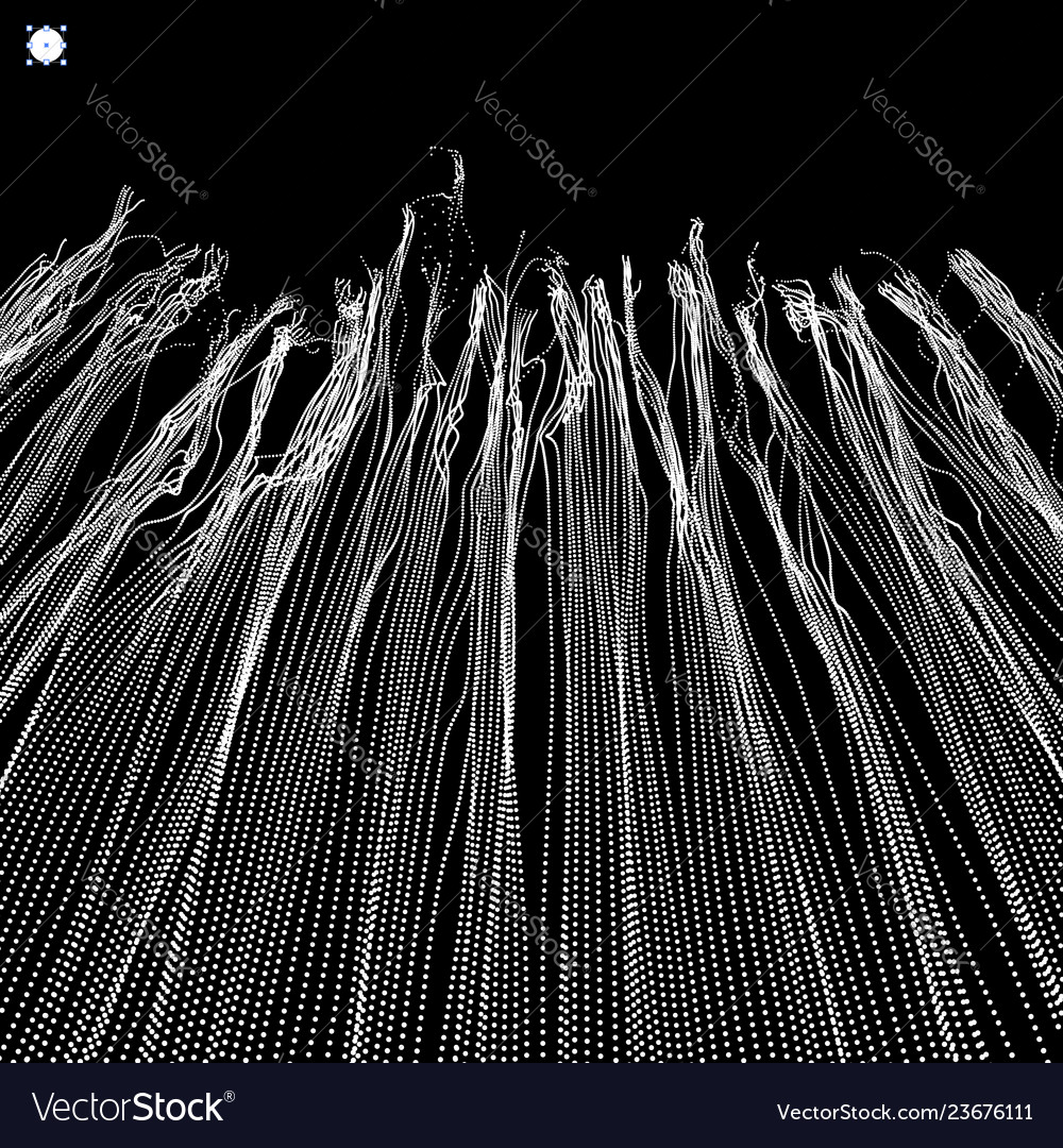 Wave background grid with dots abstract 3d vector image Wave background grid with dots abstract 3d
