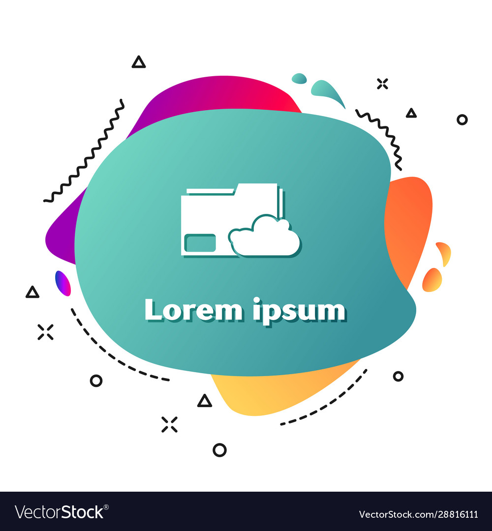 White cloud storage text document folder icon vector image White cloud storage text document folder icon