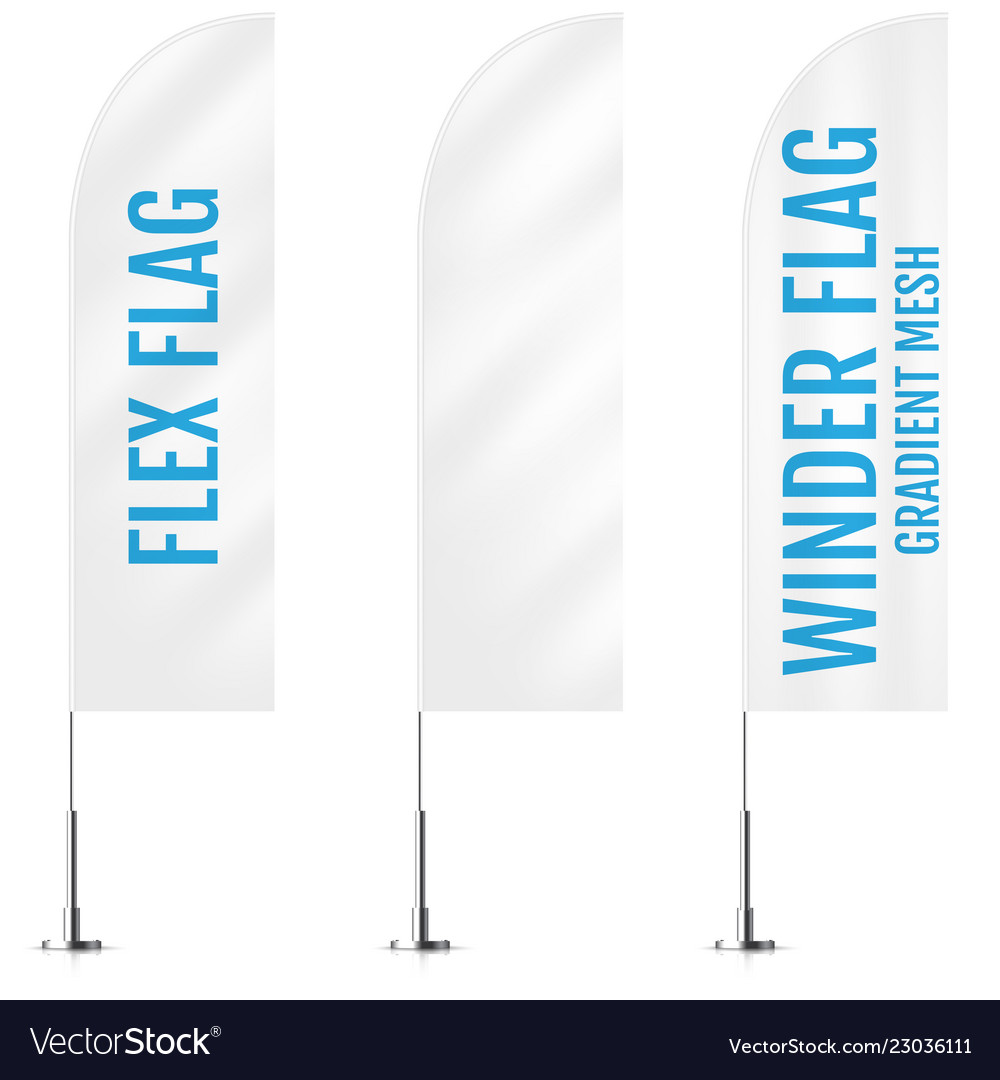 White Textile Flex Or Winder Banner Flags Banner Vector Image