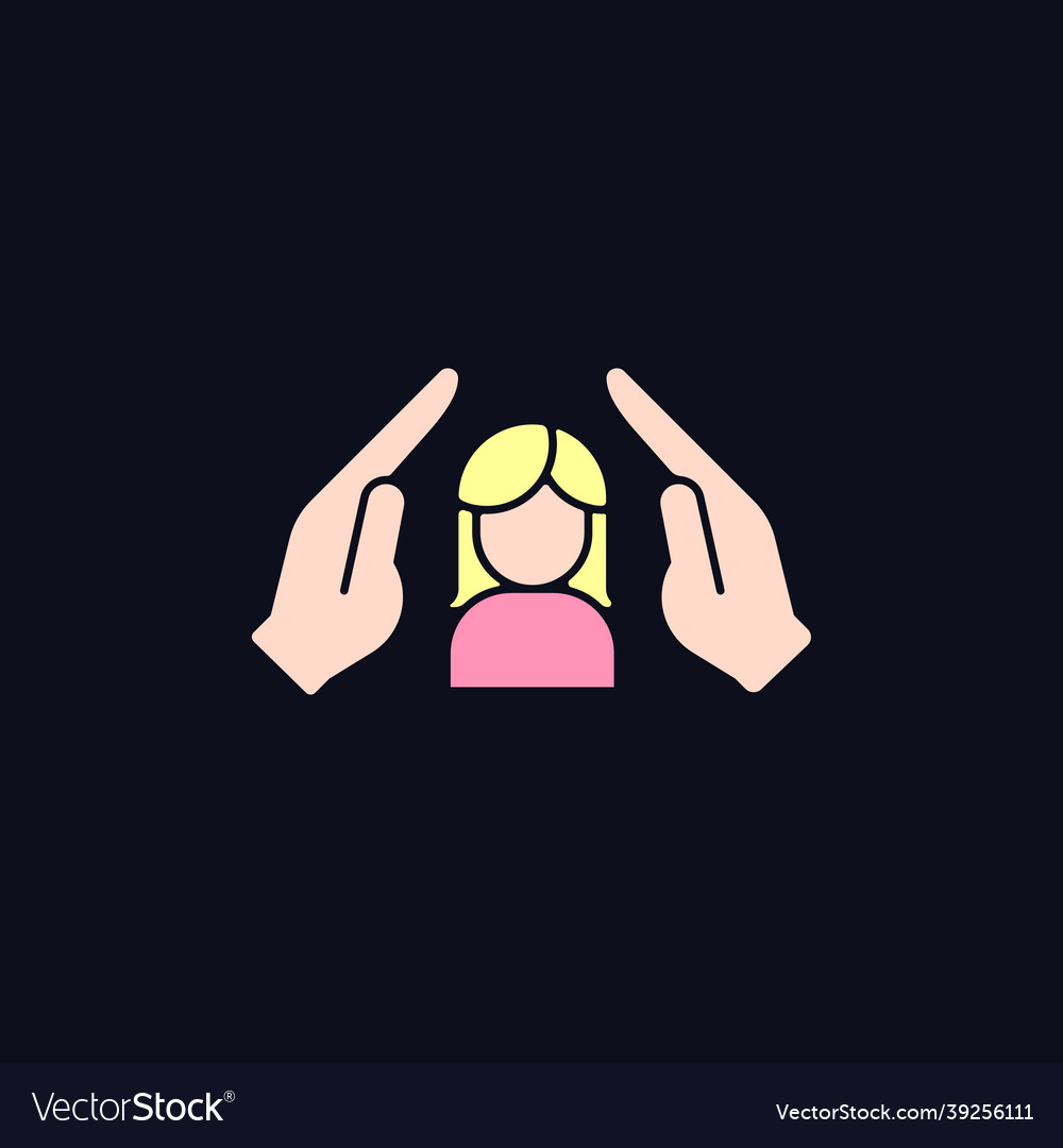 Women protection rgb color icon for dark theme