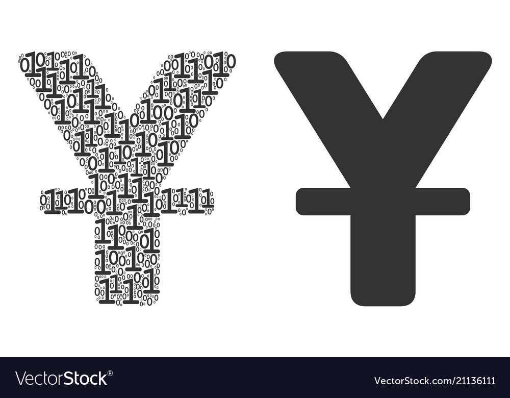Yuan Mosaik aus binären Ziffern