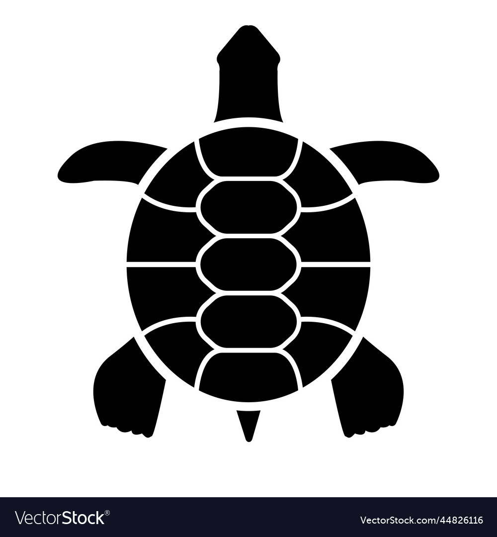 Black silhouette of a turtle Royalty Free Vector Image