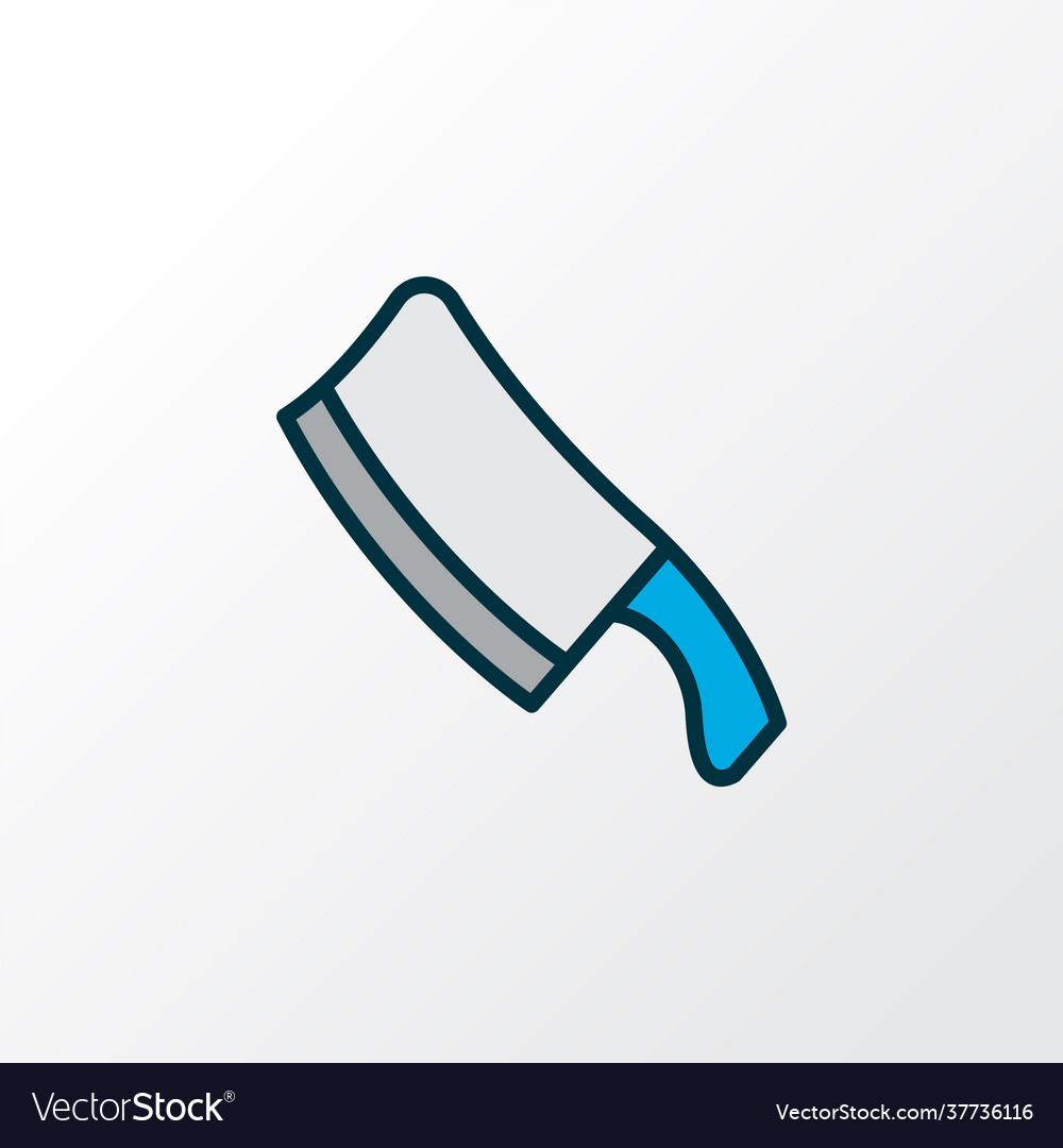 Chopping knife icon colored line symbol premium vector image Chopping knife icon colored line symbol premium