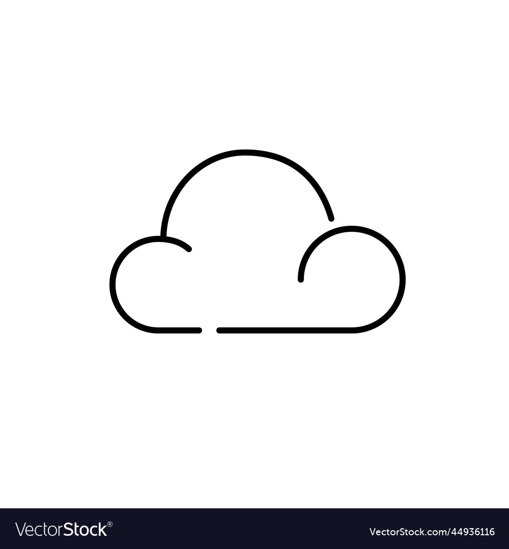 Cloud icon pixel perfect editable stroke simple Vector Image