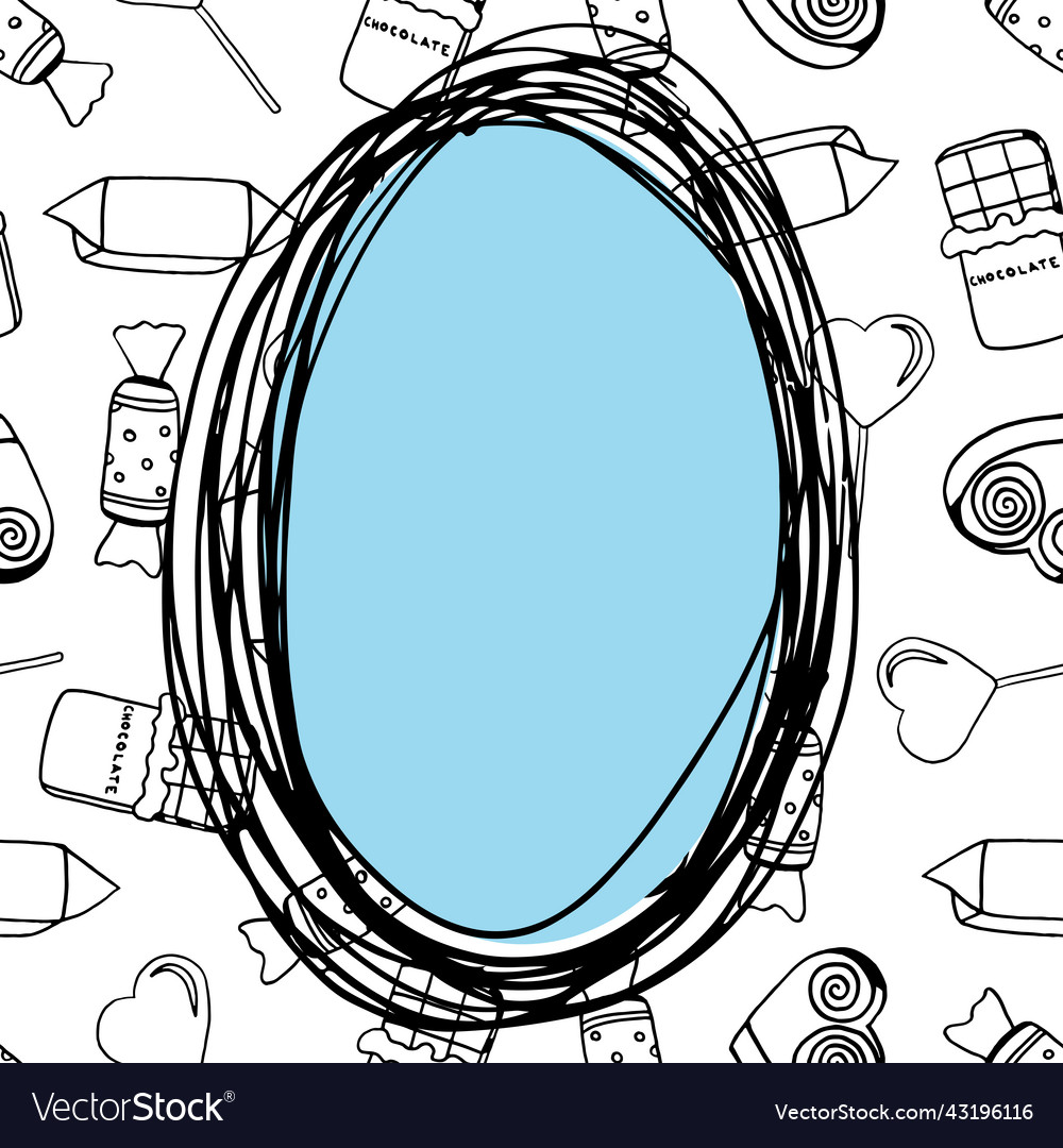 Decorative frame with candy and space for text vector image Decorative frame with candy and space for text