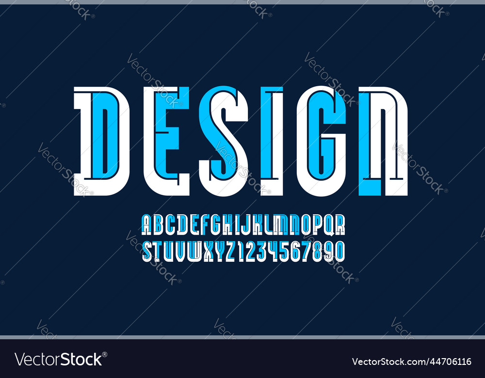 Design multi color font modern alphabet vector image Design multi color font modern alphabet