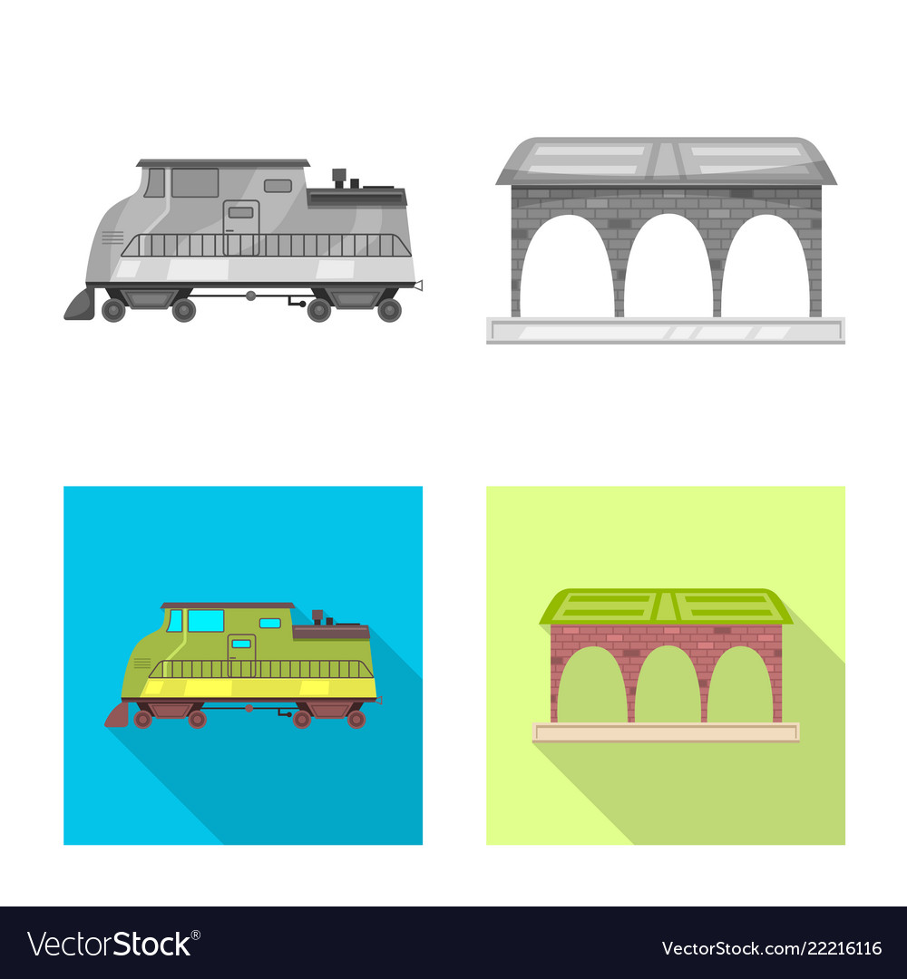 Design of train and station icon set