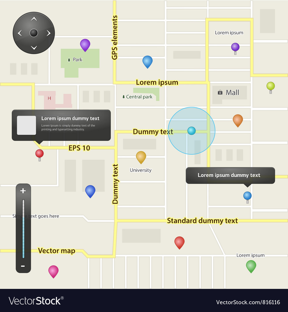 GPS navigation elements Royalty Free Vector Image