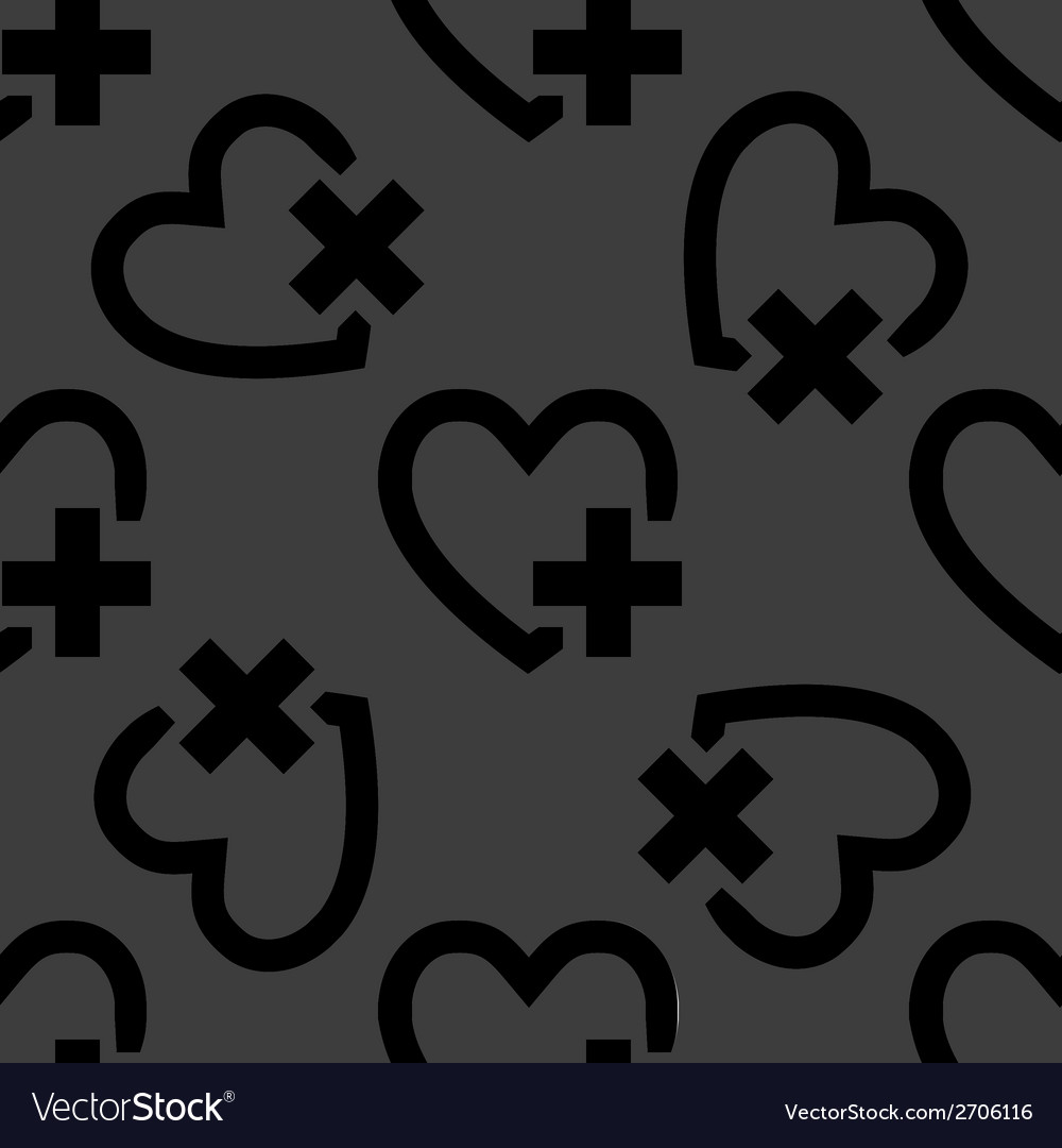 Heart web icon flat design seamless pattern
