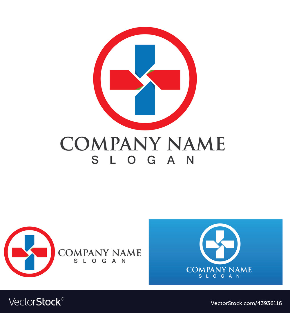 Hospital logo and symbol Royalty Free Vector Image