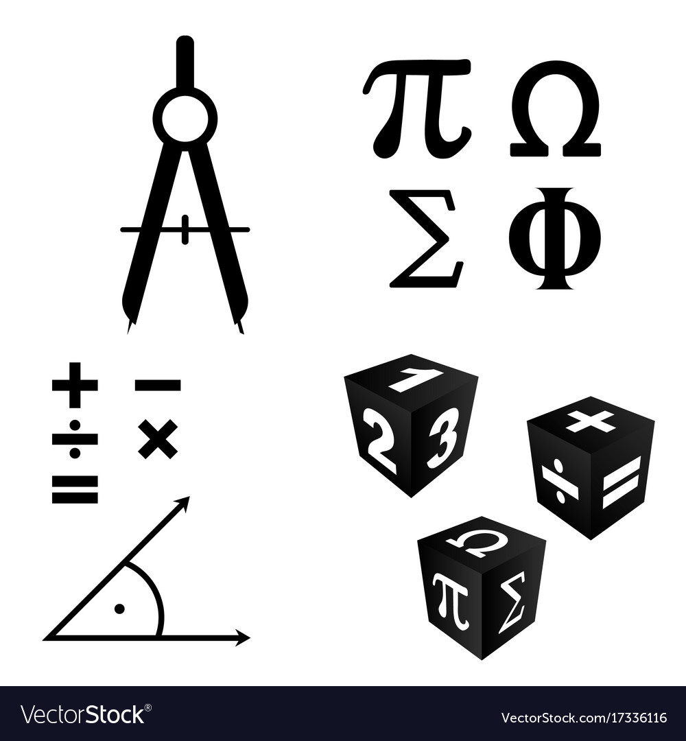 Math Icons in schwarzer Farbe gesetzt