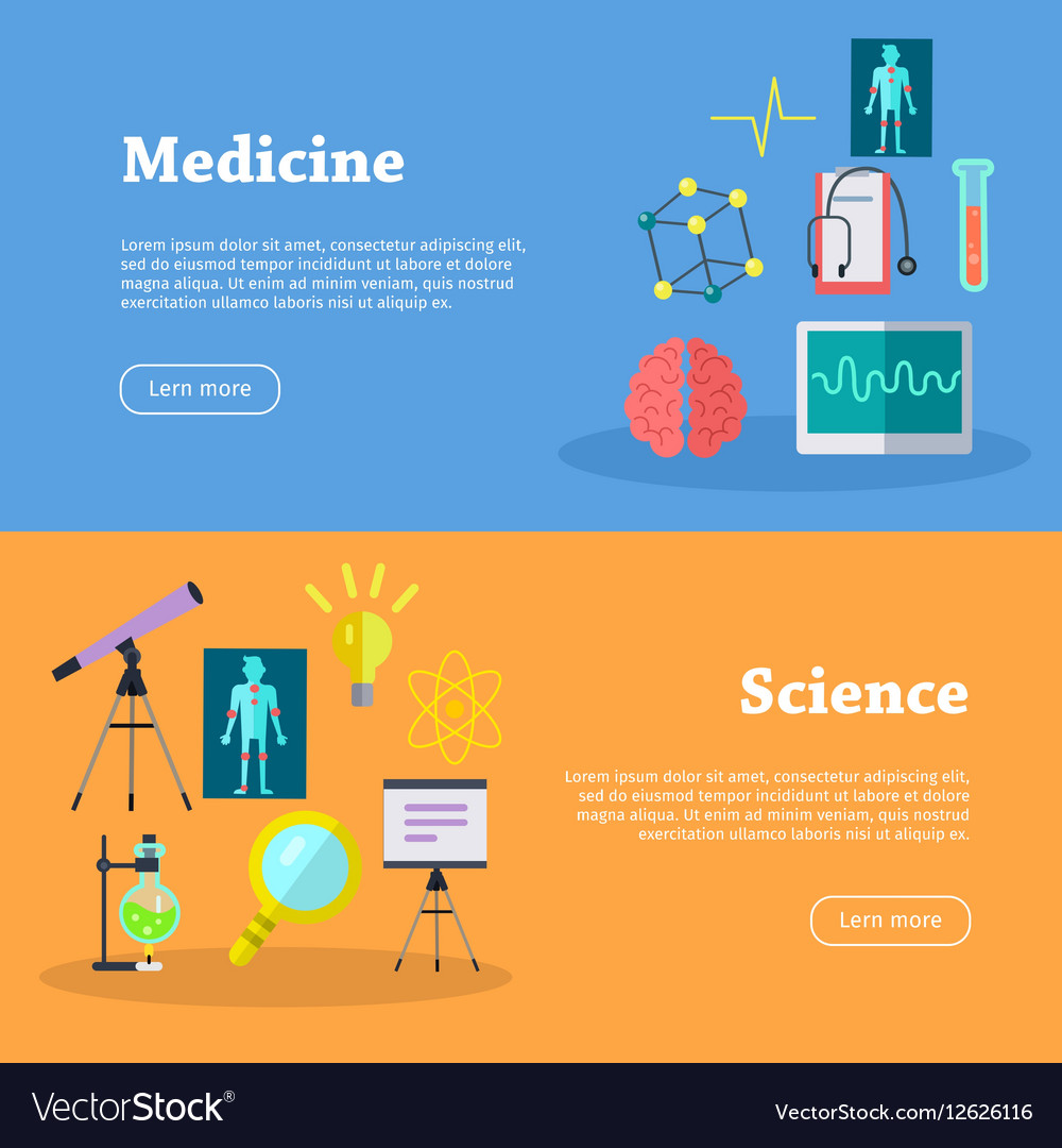 Medicine and science web banners